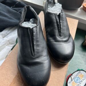 Bloch Black Leather Dance Slip-On Shoes for Kids